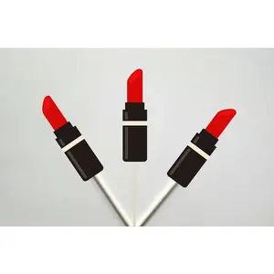 Lipstick Cupcake Toppers, Bridal Shower Cupcake Toppers - Bachelorette Party Cupcake Toppers, Makeup Cupcake Toppers