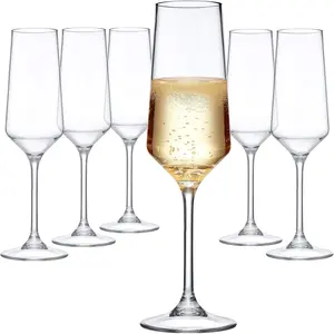 - Stella - 8-Ounce Unbreakable Tritan Champagne Flutes (Set of 6), Plastic Wine Glasses, Reusable, BPA-Free, Dishwasher-Safe,  for Poolside, Outdoors, Camping, and More