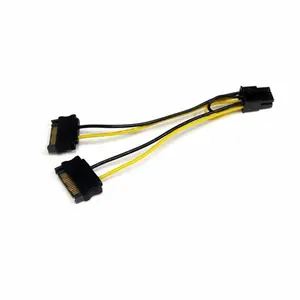 212 MAIN 6 in. SATA Power to 6 Pin PCI Express Video Card Power Cable Adapter - Computer Accessories with PVC Jacket, PCIe Compatibility