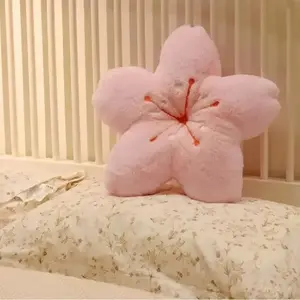 Cherry Blossom Flower Shaped Pillow, 1 Count Soft & Comfortable Throw Pillow, Cute Niche Gift for Home Living Room Bedroom