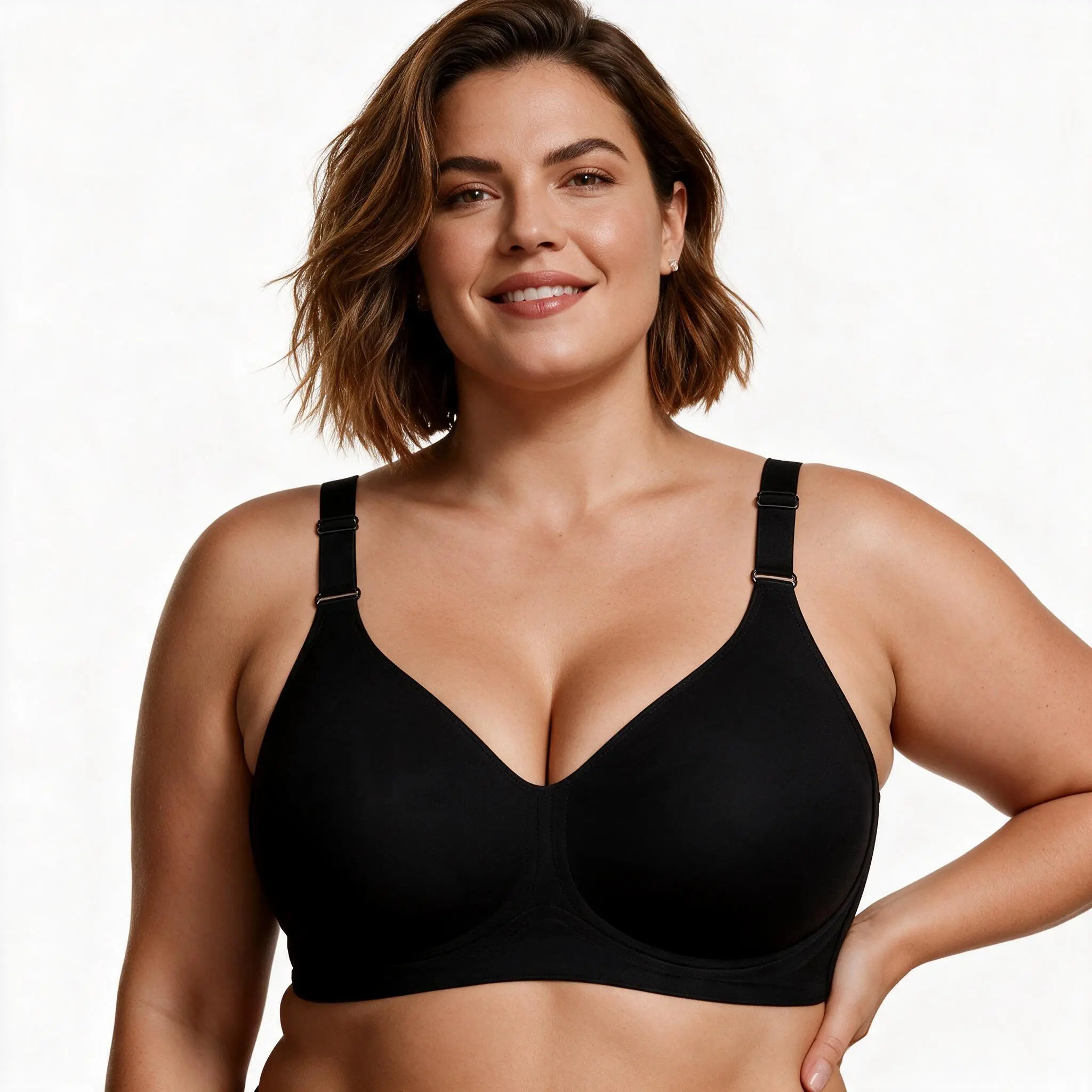 t-shirt bra no underwire bra underwear Jelly Bra Minimizer Bra Wireless Bra Ultra-Soft  Airly Lightlined Fix-Cup ladies medium support max control high impact bra high stretch everyday bra daily wear large bust