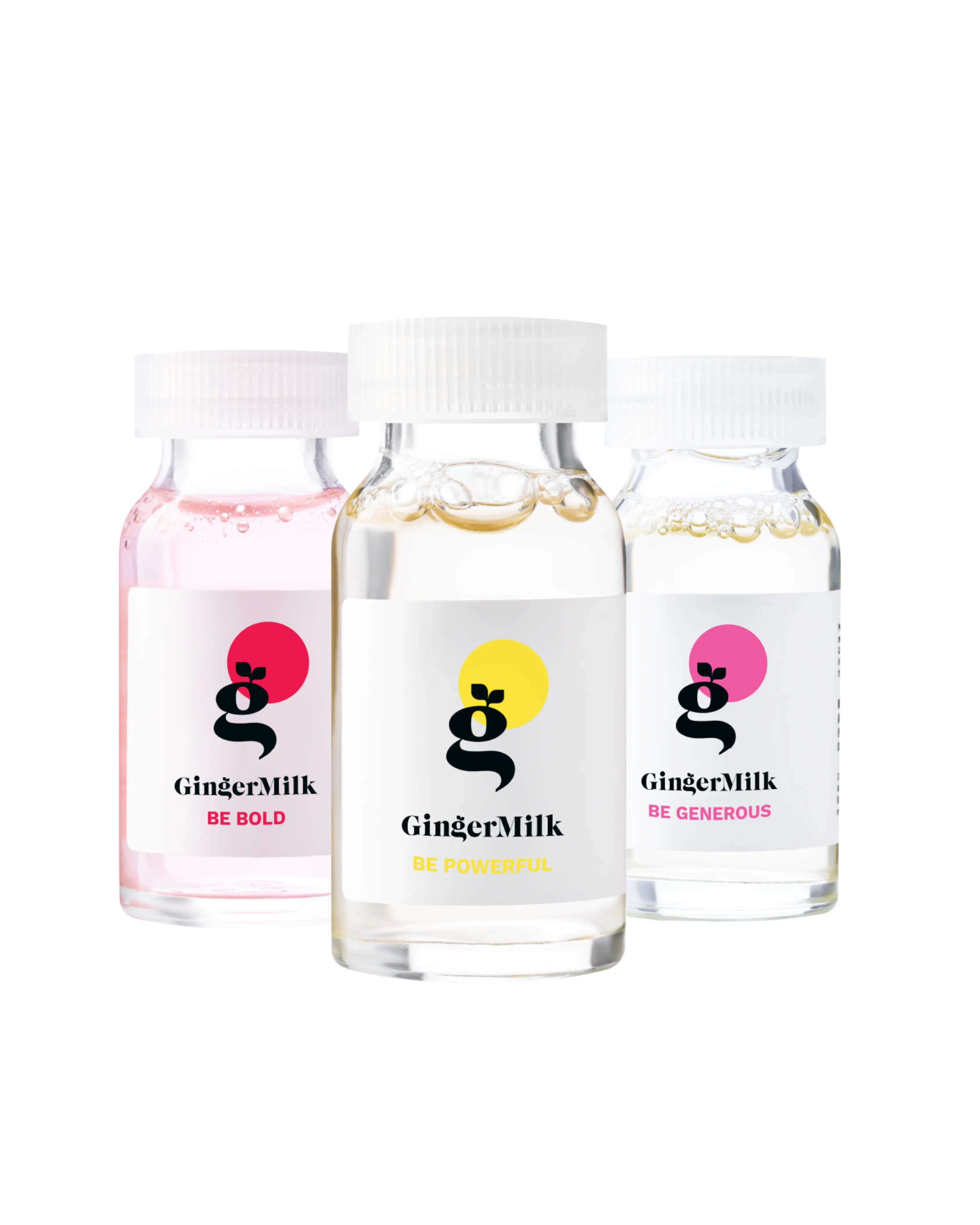 Hair Ampoule Variety Set | Be Bold Repair + Be Powerful Strengthening + Be Generous Nourishing Ampoules | Multi-Benefit Care with Hyaluronic Acid, Keratin & Biotin for Weak, Dry & Damaged Hair | Ginger Milk