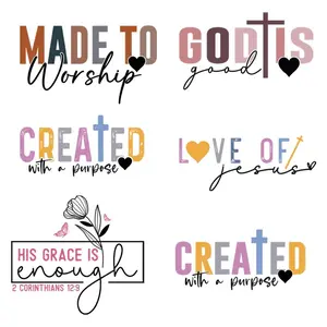 Letter Pattern Heat Transfer Sticker, 6 Counts/set DIY Heat Press Sticker for T-shirt, Jeans, Sweatshirt, Bags, Clothes, DIY Decorative Patch