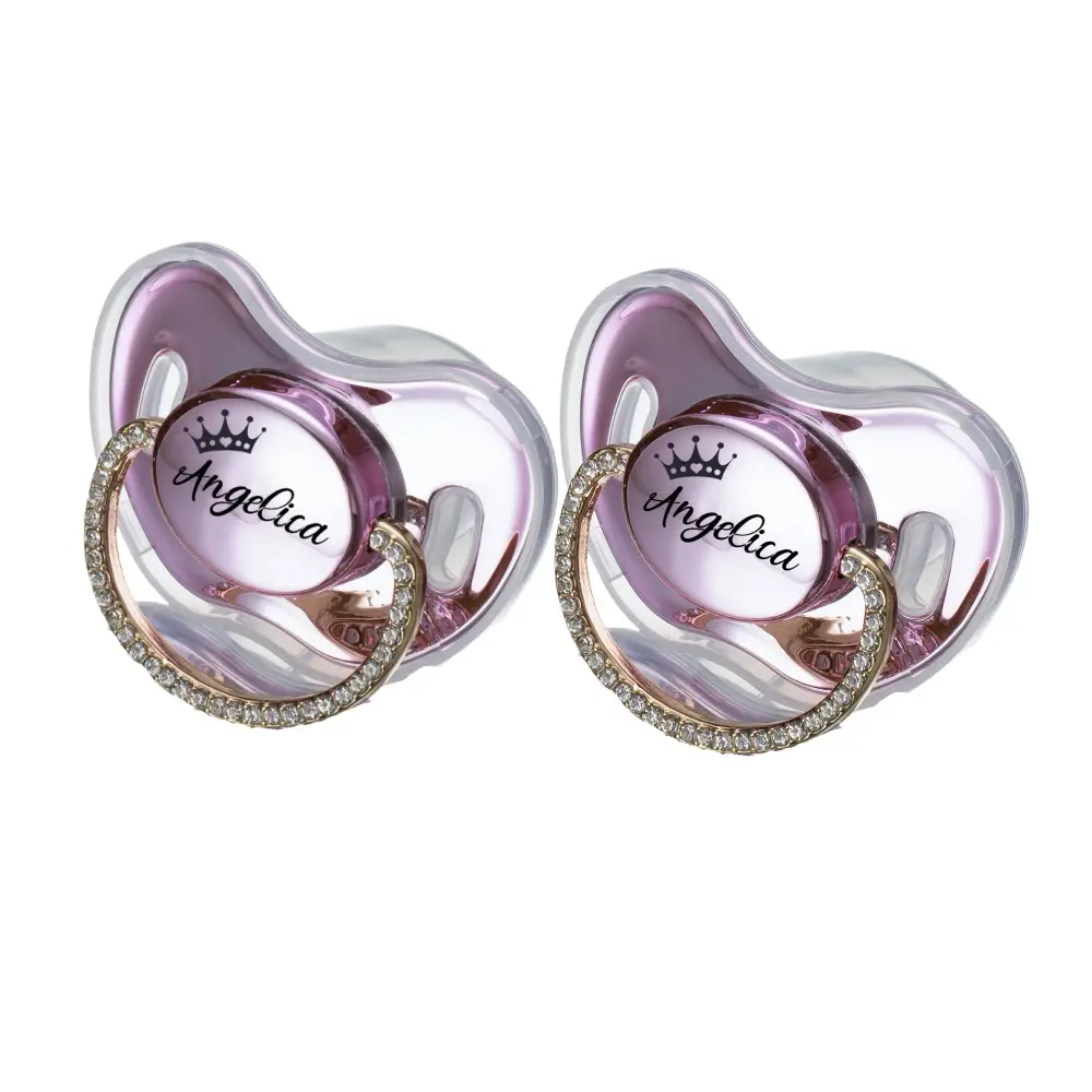 MIYOCAR 2pcs Personalized Bling Pacifier – Custom Name Baby Pacifier with Rhinestone Handle | Luxury Newborn Gift, Baby Shower Keepsake chupetes