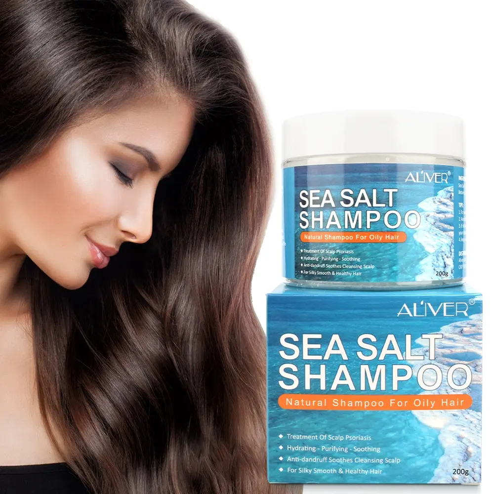 Aliver Sea Salt Shampoo Balm, No Silicone, Anti-Dandruff, Repair Split Ends, Soothe Scalp, Clean Hair, Healthy & Easy to Manage, 100g