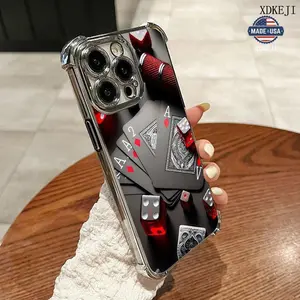Retro and Trendy Dice Poker Card Pattern phone case Suitable for iPhone 16/15/14/13/12/11 Pro Max Plus electroplated anti drop soft case phone case Protector Screen Protector Protection Protective Cover Smartphone Casing Cellphone Shockproof