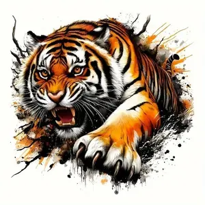 Cool & Fierce Tiger Stickers Waterproof Vinyl Decals for Motorcycle Car Laptop Helmet Truck Wall Window Bumper Decorative Multi-Surface Versatile High-Resolution Fade-Resistant truck decal