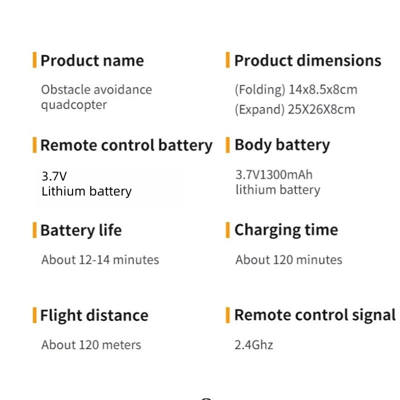 RC Drohe with 4K Dual Camera ObstacleAvoidance Foldable FPV Drone Long FlightTime for Beginners