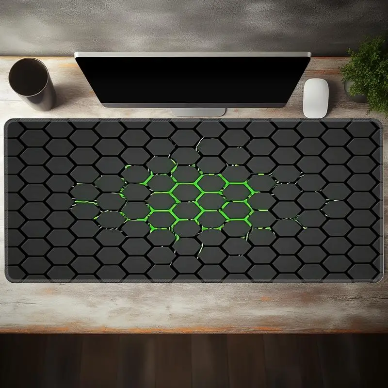 1 Piece Rubber Honeycomb Pattern Large Mouse Pad, Non-slip Computer Keyboard Pad, Rectangle Desk Mat For Office Home Game Room
