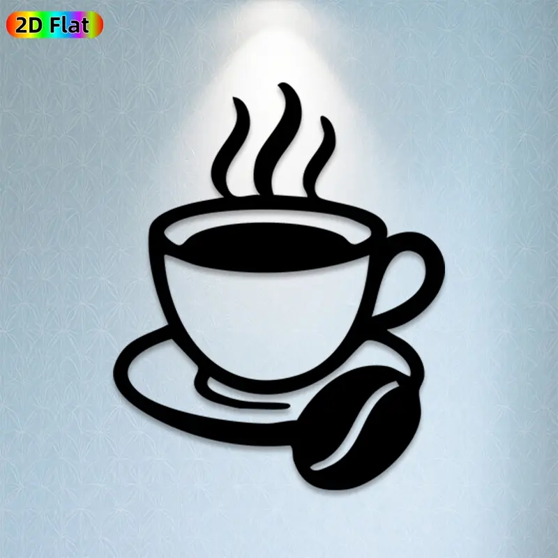1pc Coffee Cup & Bean Metal Wall Art,Coffee Cup & Bean Statue Mural, Ideal Gift for Christmas, Thanksgiving, Coffee Theme Enthusiasts,  Perfect for Kitchen Wall & Balcony Fence, Coffee Culture Enthusiasts