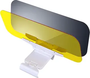 Day/Night Polarized Sun Visor Extender for Car/Trucks, Anti-Glare UV Protection Clip-On Shield, Shatterproof Optical Acrylic/Heat Reducer/Universal Adhesive-Free Sun Visor for Car Windshield
