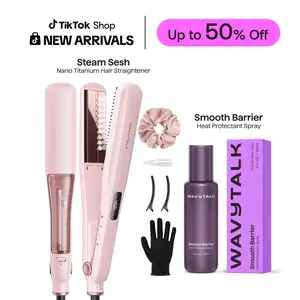 Wavytalk Steam Sesh Hair Straightener and Smooth Barrier Heat Protectant Spray Set Wavytalk Steam Sesh Hair Straightener and Smooth Barrier Heat Protectant Spray Set
