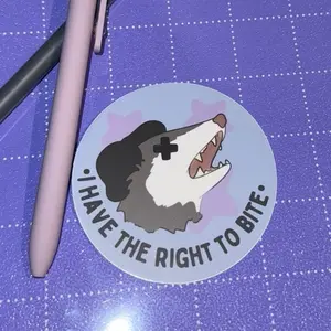 Right To Bite Sticker | Screaming Possum Sticker, Cute Animal Critter Sticker, Personal Space Possum Lover Gift, E-Reader Kindle Sticker  Decor Decorative Decoration
