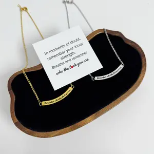 Inspire Necklace - Remember Who the F you are/ Don’t Let The Hard Days Win, Elegant Design with Adjustable Unisex Braided Necklace with Motivational Message Card Gift for Men & Women, Her & Him, BFF, BF, GF