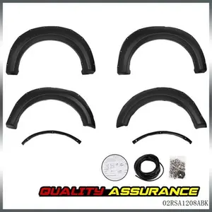 Fender Flares Pocket Rivet Style For 2009-14 Ford F150 F-150 Black Tire Coverage