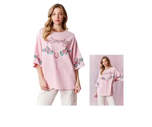 Graphic Print With Stud Detail Oversized T-Shirt