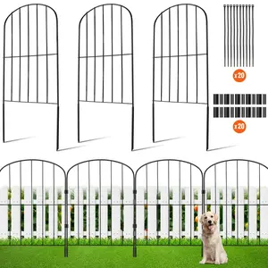 【FathersDayGift】VEVOR Garden Fence,  , 24in(H) x11ft(L) Animal Barrier Fence, Underground Decorative Garden Fencing with 2 Inch Spike Spacing, Metal Dog Fence for the Yard and Outdoor Patio, 10 Pack