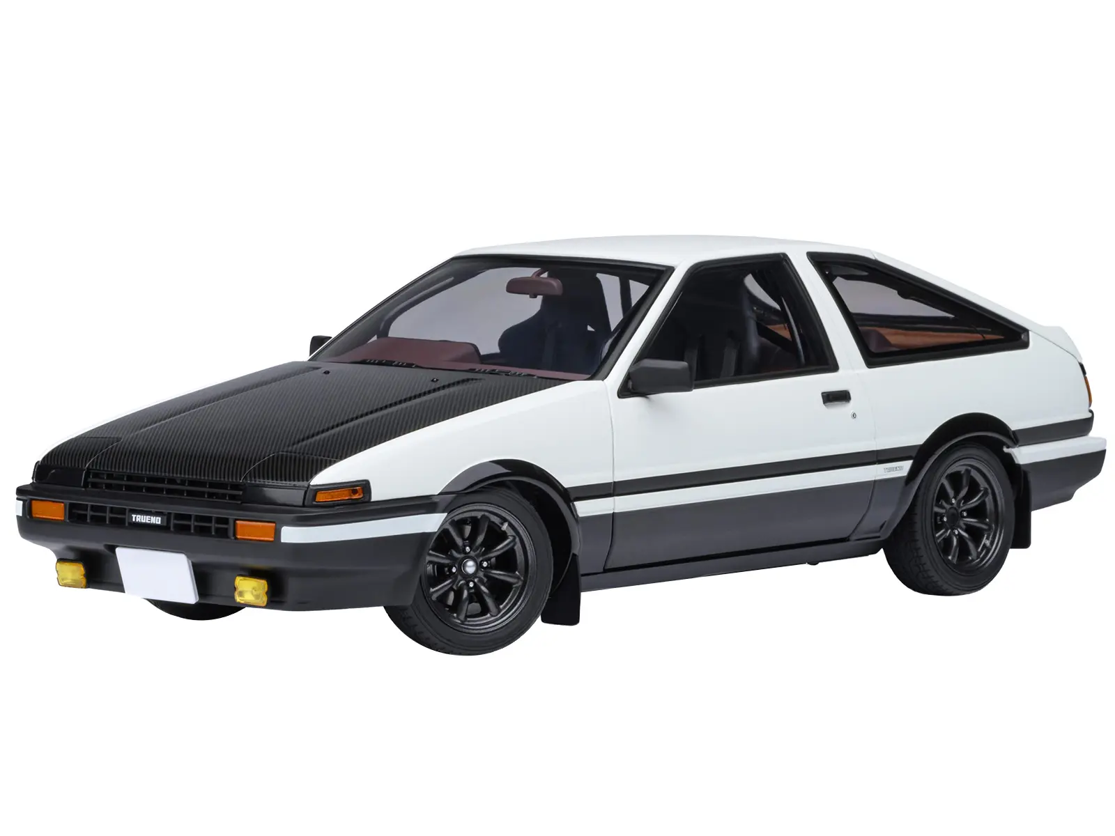 Toyota Sprinter Trueno (AE86) RHD "Project D Final Version" White w/Carbon Hood "Initial D" 1995-2013 1/18 Model Car by Autoart