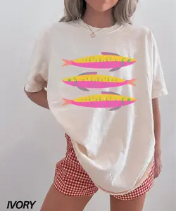 Comfort Colors® Sardine Shirt, Fisherman Aesthetic Shirt, Beach Shirt, Seafood Shirt, Foodie Gift, Beach Shirt, Womens Fisherman Aesthetic
