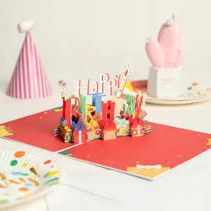 Handcrafted 3D Pop-Up Birthday Card - Large 6x8 Inch Jumbo Birthday Greeting Card for All Ages - Unique Laser Cut 3D Paper Art Design - Premium Pop Up Surprise Card with Envelope