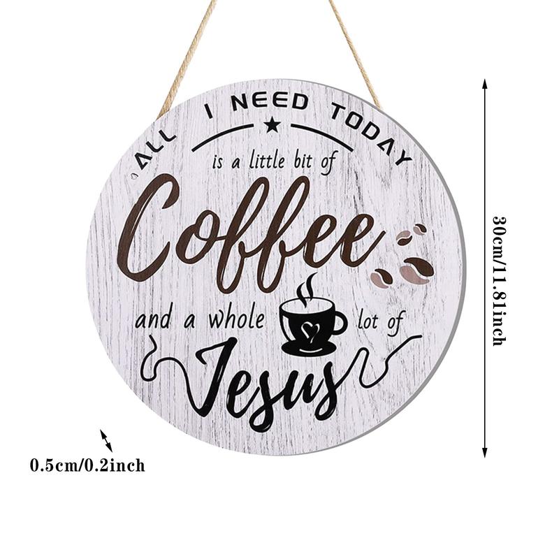 Bcfsvew Round Hanging Coffee Shop Slogan Decoration Painting Wall Decoration Wooden Listing Gift for Cat Lovers