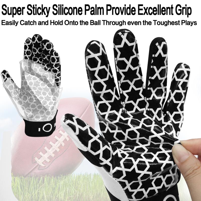 Football Receiver Gloves Men Adult Receiving Gloves Pro 2.0 Grip Gloves Breathable in Red Blue White Small Large Medium X-Large