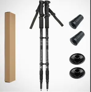 Ultralight Adjustable Trekking Poles Shock-Absorbing Telescopic Nordic Walking Sticks with T-Handle for Hiking & Backpacking Outdoor Gear Travel Accessories Camping Tools