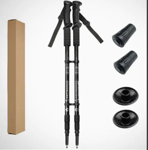 Ultralight Adjustable Trekking Poles Shock-Absorbing Telescopic Nordic Walking Sticks with T-Handle for Hiking & Backpacking Outdoor Gear Travel Accessories Camping Tools