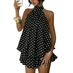 Women's Summer garden dresses prom Backless Short Mini Dress Party Strapless Halter Neck Slim Fitting Elegant Versatile Home Office Outdoor Attire graduation grad