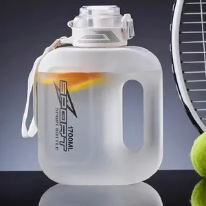 1.7L Large Capacity Portable Sports Bottle, Outdoor Sealed Leakproof Water Bottle with Double Drink Design