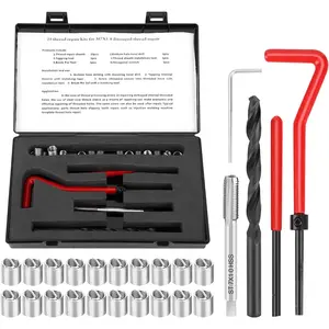 25Pcs M7x1 Thread Repair Kit Stainless Steel Twisted Drill Wrench Threaded Insert Tap Insertion Tool