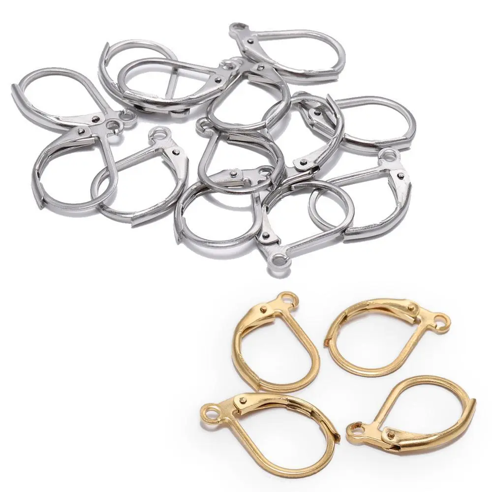 20pcs/lot Stainless Steel  Gold Korean Earrings For Women Base For Earrings Hooks For Jewelry Making Supplies DIY Findings