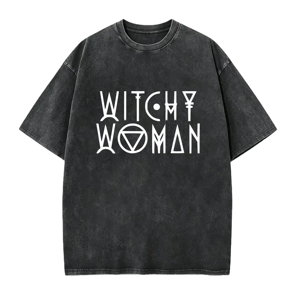 Witchy Woman Graphic Quote T-Shirt, Short-Sleeved Cotton Halloween Witchcraft Magic Tee in Various Colors ,Wiccan Shirt, Gifts for Her