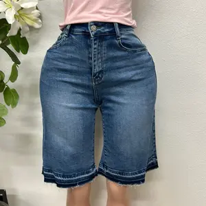 Classic Denim Jean Short - Vintage Style, Mid-Waist, Distressed Details, Perfect for Everyday Wear