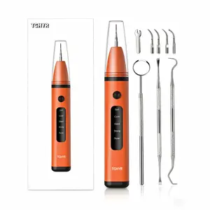 TGHYR Remover for Teeth, dental scaler，Electric Tooth Cleaner Tartar Remover for Teeth with LED Light,5 Modes Rechargeable Teeth Cleaning Kit with Dental Tools, 2 Replaceable Heads，spring glow-up outdoorfun