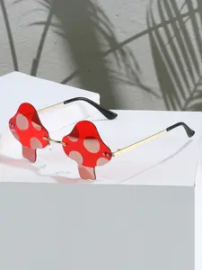 Women's Fashion Mushroom-Shaped Glasses Y2K Street Style Decorative Frameless Eyewear, Unique Design Accessory for Daily Wear