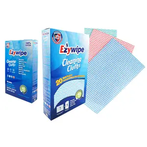 Ezywipe Reusable Cleaning Cloth. Multipurpose Heavy Duty, Odor Free, Machine Washable, Super Absorbent. Lint & Streak Free - 20 Pack 16” x 22”