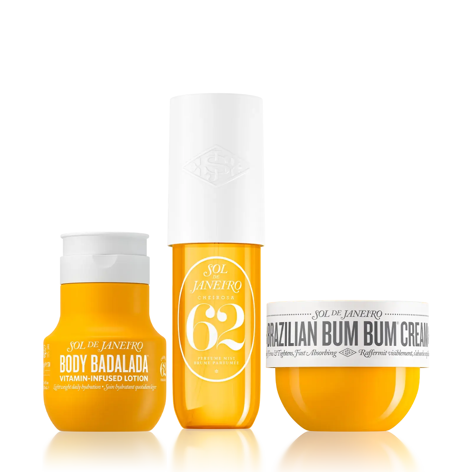 Sol de Janeiro Irresistible Body Trio | TikTok Shop Exclusive | Luscious Brazilian Bum Bum Cream, Body Badalada Vitamin-Infused Lotion & Our Iconic Cheirosa 62 Perfume Mist, All Scented With Pistachio, Salted Caramel, and Vanilla