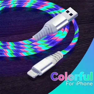 LED Fast Charging Cable, Durable Braided USB to Lightning Charger, Compatible with iPhone 14/13/12/11/10 Series, Home Office Travel Gift