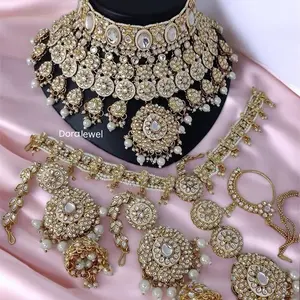 Bridal Kundan Full Set with Unique Design Featuring Kundan and Pearls, Featuring Alia Bhatt's Trending Wedding Jewelry