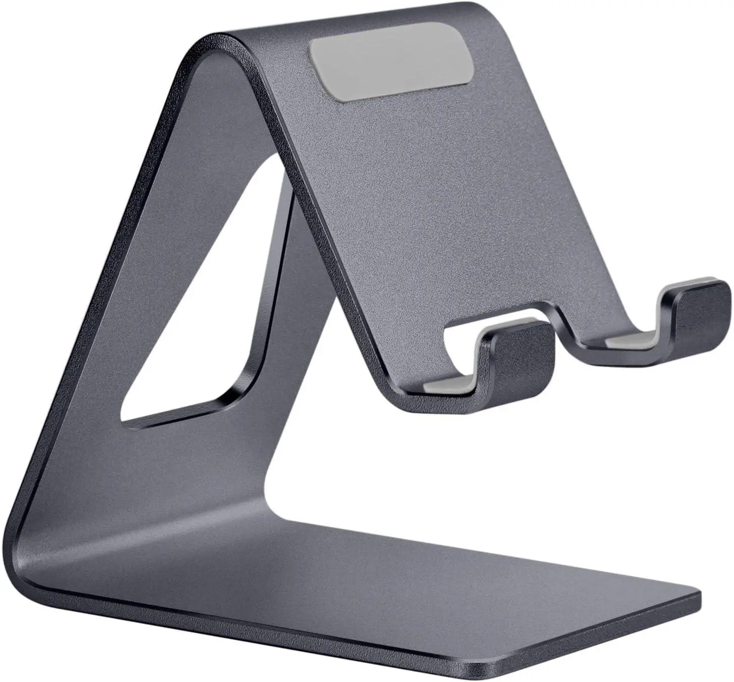 Aoviho Cell Phone Stand Desk Phone Holder - Aluminum Mobile Phone Cradle Dock for Iphone 15 14 13 12 Pro 11 X Xs Max 8 7 6 6S plus SE 5 Samsung All Smart Phones, Dark Gray
