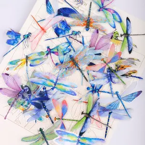 40pcs/set Dragonfly Pattern Sticker, Nature Themed Pattern Decorative Sticker, Diy Decals for Water Bottle, Laptop, Phone Case, Scrapbooking, Journal Making, Gift Wrapping