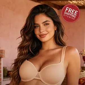 FeelinGirl Unlined Bras for Women Underwire Comfortable Support Perfect Coverage T-Shirt Bra Big Breast Friendly TiktokSuperBrandDay