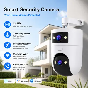 JOOAN 2K 3MP Outdoor WiFi  , Dual Lens 360° PTZ  with AI Motion Tracking, Color Night Vision, Spotlight, Waterproof Surveillance  for Home  Camera security
