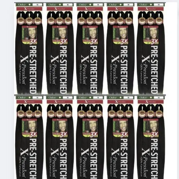X-Pression 3X Pre-Stretched Braid 62" (10 Packs)