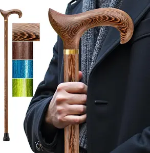 ispuoocti Walking Cane, Available in Multiple Inches Wooden Cane Support up to 500 Lbs, Suitable for Fancy Wooden Walking Cane for Men and Women with Extreme Demands