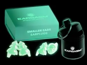 Eargasm Smaller Ears Earplugs - Afterglow Glow in Dark High Fidelity Filtered Noise Reducing Reusable Ear-Plugs for Kids, Women, Men - Hearing Protection for Raves, Festivals, Live Concerts, Sports