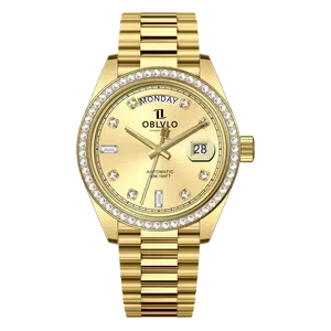 Men's Luxury Watch Rose Gold Brown Dial Mechanical Automatic Waterproof Vintage Luminous Sport Classic Date Wristwatch RX-DD