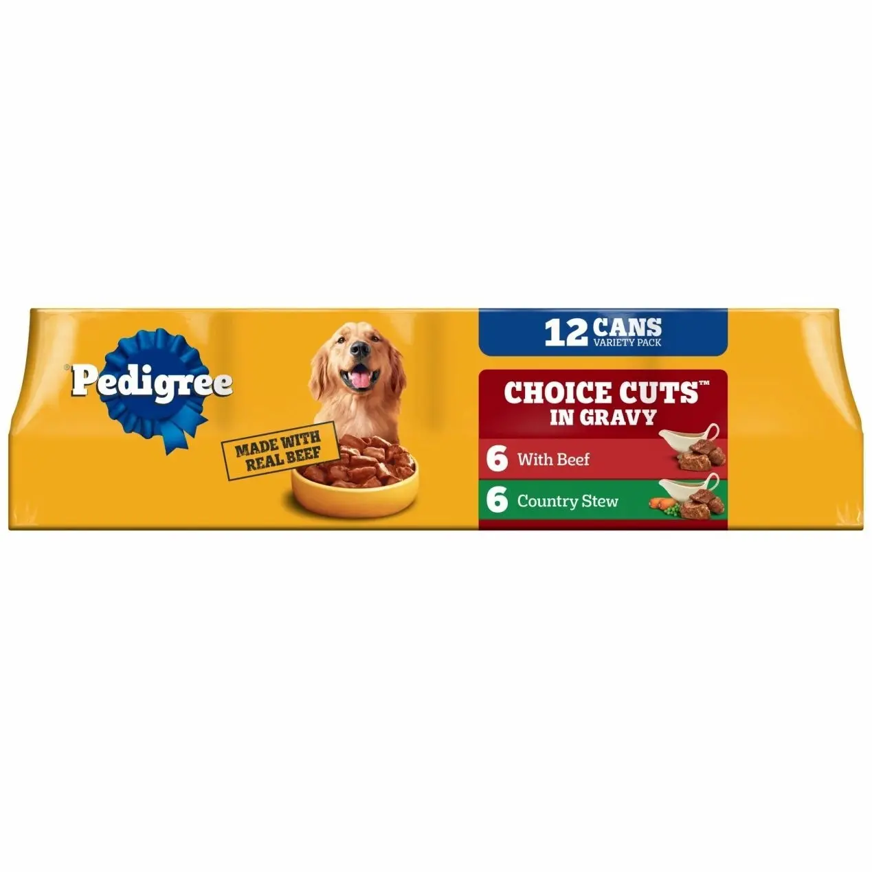 Pedigree Choice Cuts In Gravy Adult Soft Wet Dog Food With Beef Multipack, 13.2 oz Cans 12 Pack