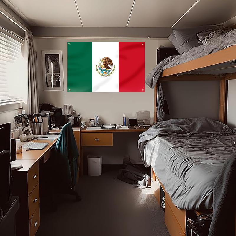 Mexico Mexican National 3x5Ft Flag Vivid Color Fade Poster Tapestry for Wall Hanging College Dorm Room Decor Outdoor Banner with 4 Brass Grommets
